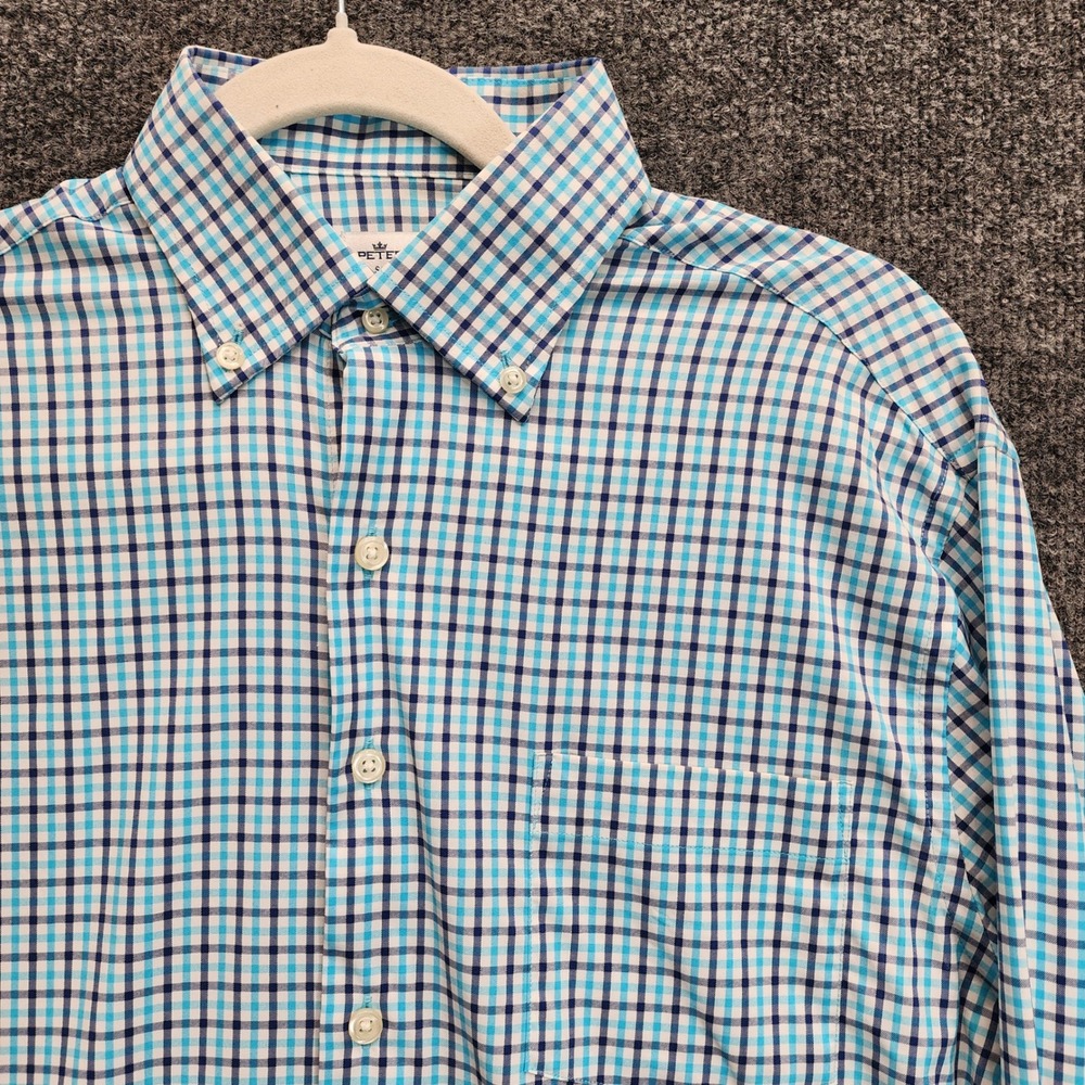 Peter Millar Summer Comfort Mens Performance Plaid Button Down Golf Shirt Small